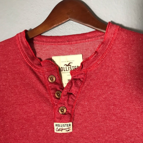 Hollister Red Thermal Henley - Picture 2 of 4